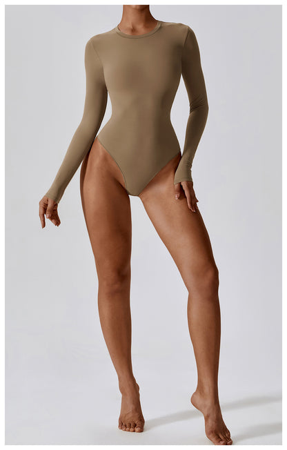 Slim Yoga Long Sleeve One-piece Ballet Base Bodysuit