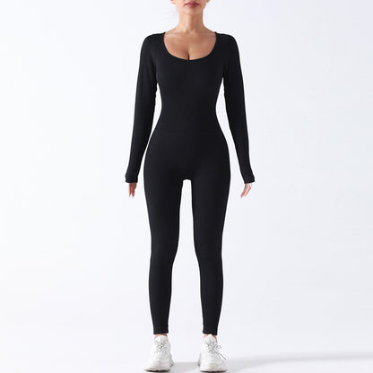 Seamless Yoga Jumpsuit Long Sleeve Autumn And Winter Rompers