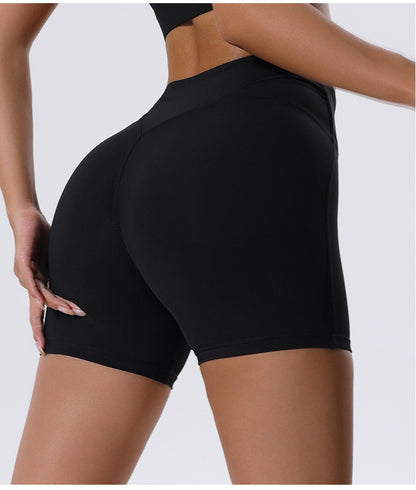 Summer European And American Three-point Yoga Women's High Elastic Fitness Shorts Outdoor Running Sports Professional Training