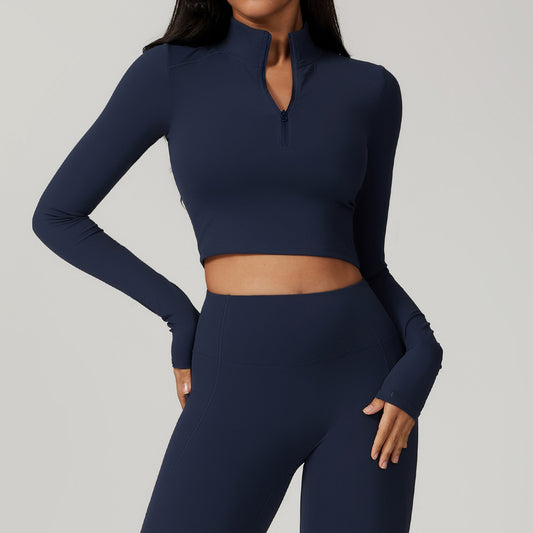 Zipper Tight Long Sleeve Yoga Wear