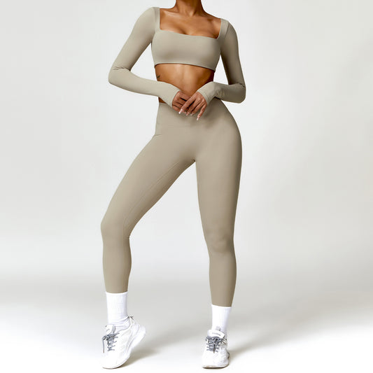 Winter Nude Feel Tight Yoga Suit High-waist Quick-drying Running Sports Fitness