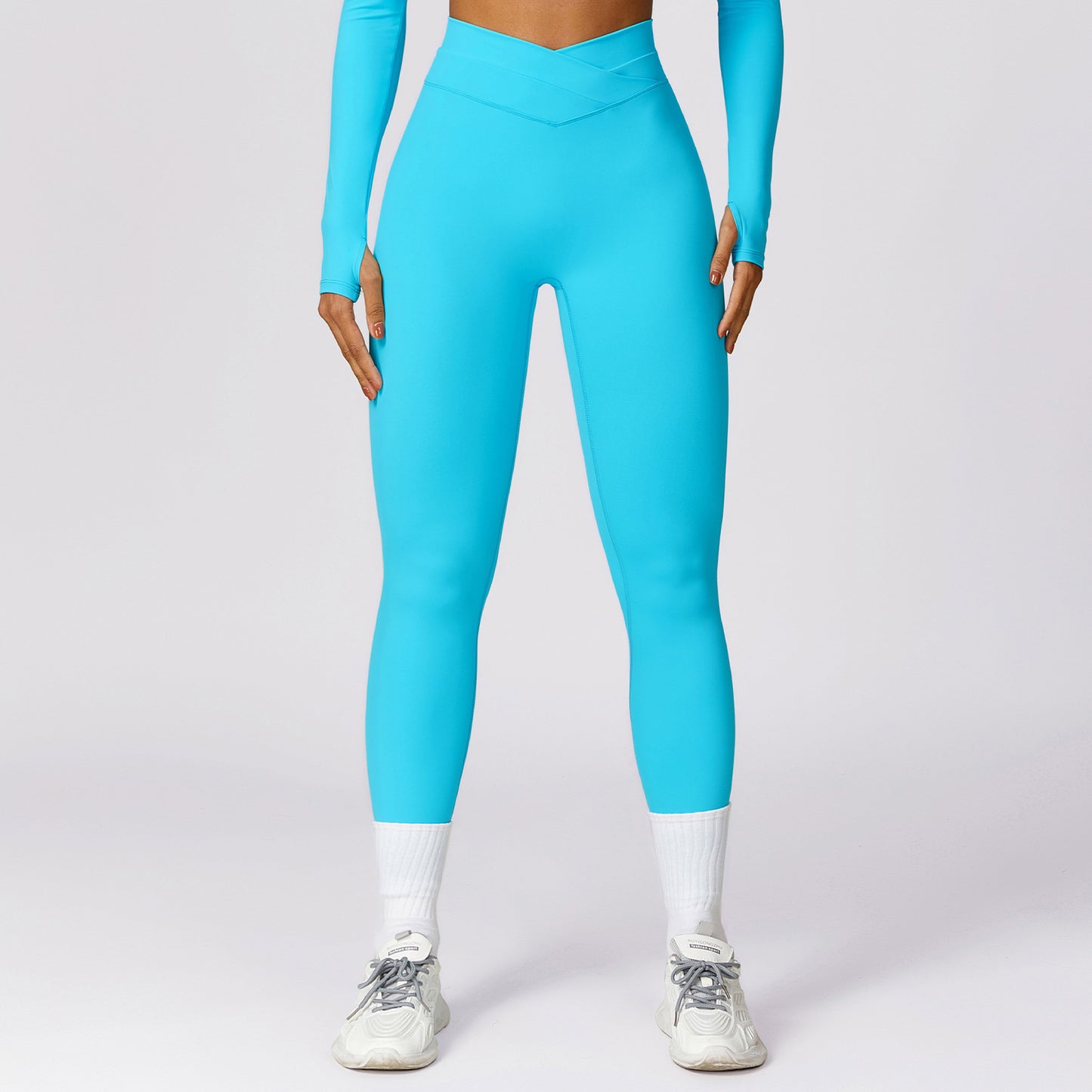 Quick-dry Hip Raise Skinny Yoga Pants Cross High Waist Workout