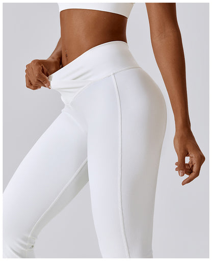 Women's Cross High Waist Yoga Sports Bell-bottom Pants