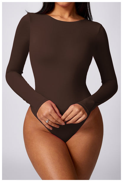 Women's Corset Long Sleeve Yoga Bodysuit