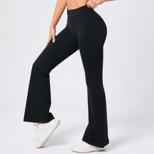 Ladies' Hip Lifting Yoga V Waist Bell-bottom Pants