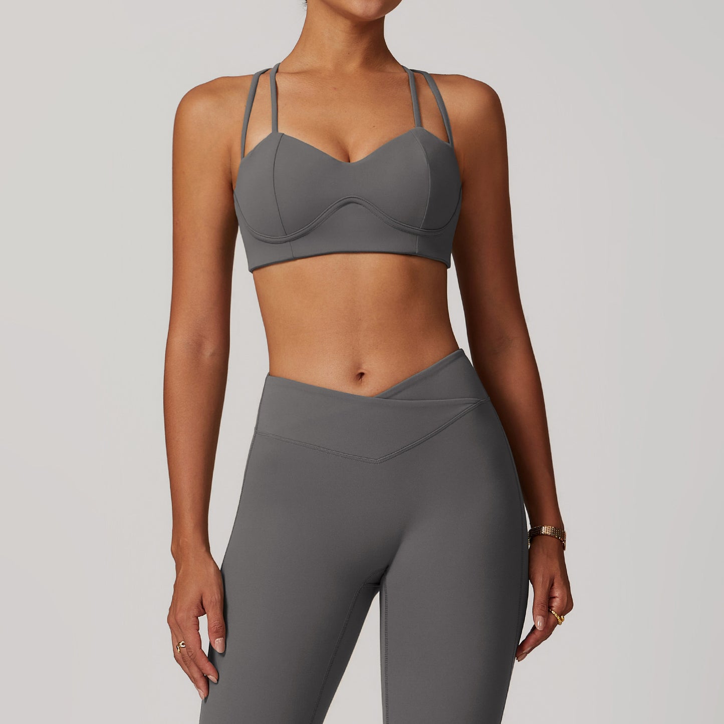 Brushed Tight Yoga Bra Cross Back