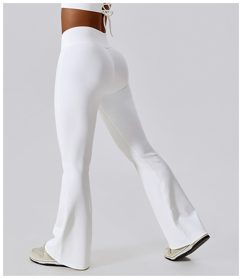 Women's Cross High Waist Yoga Sports Bell-bottom Pants