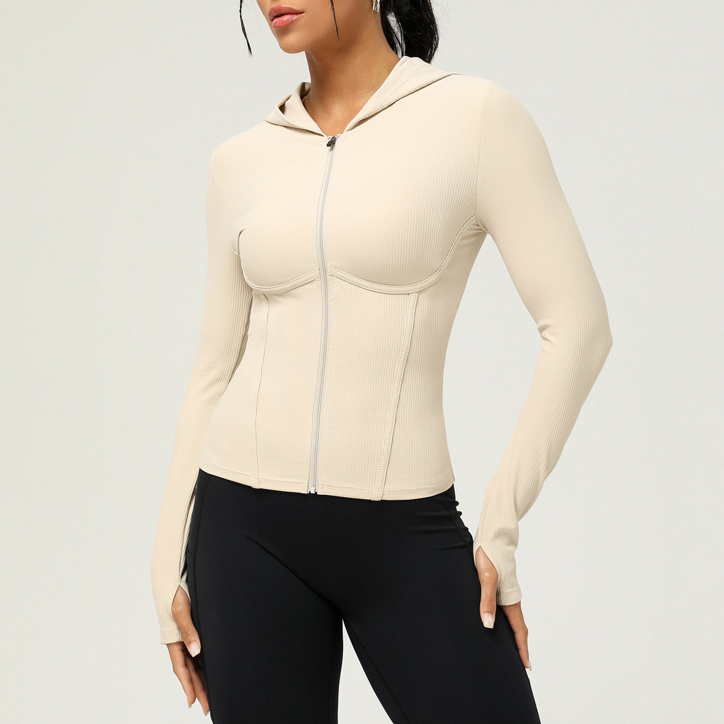 Hooded Sports Jacket Long-sleeved Fallwinter Yoga Wear