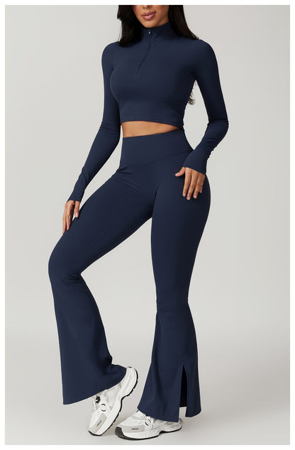 Zipper Tight Long Sleeve Yoga Wear