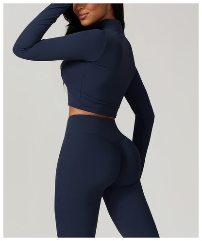 Zipper Tight Long Sleeve Yoga Wear